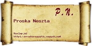 Proska Neszta névjegykártya
